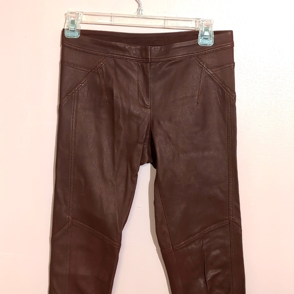 Diane Von Furstenberg 100% Leather Pants Size 0 - Picture 2 of 9
